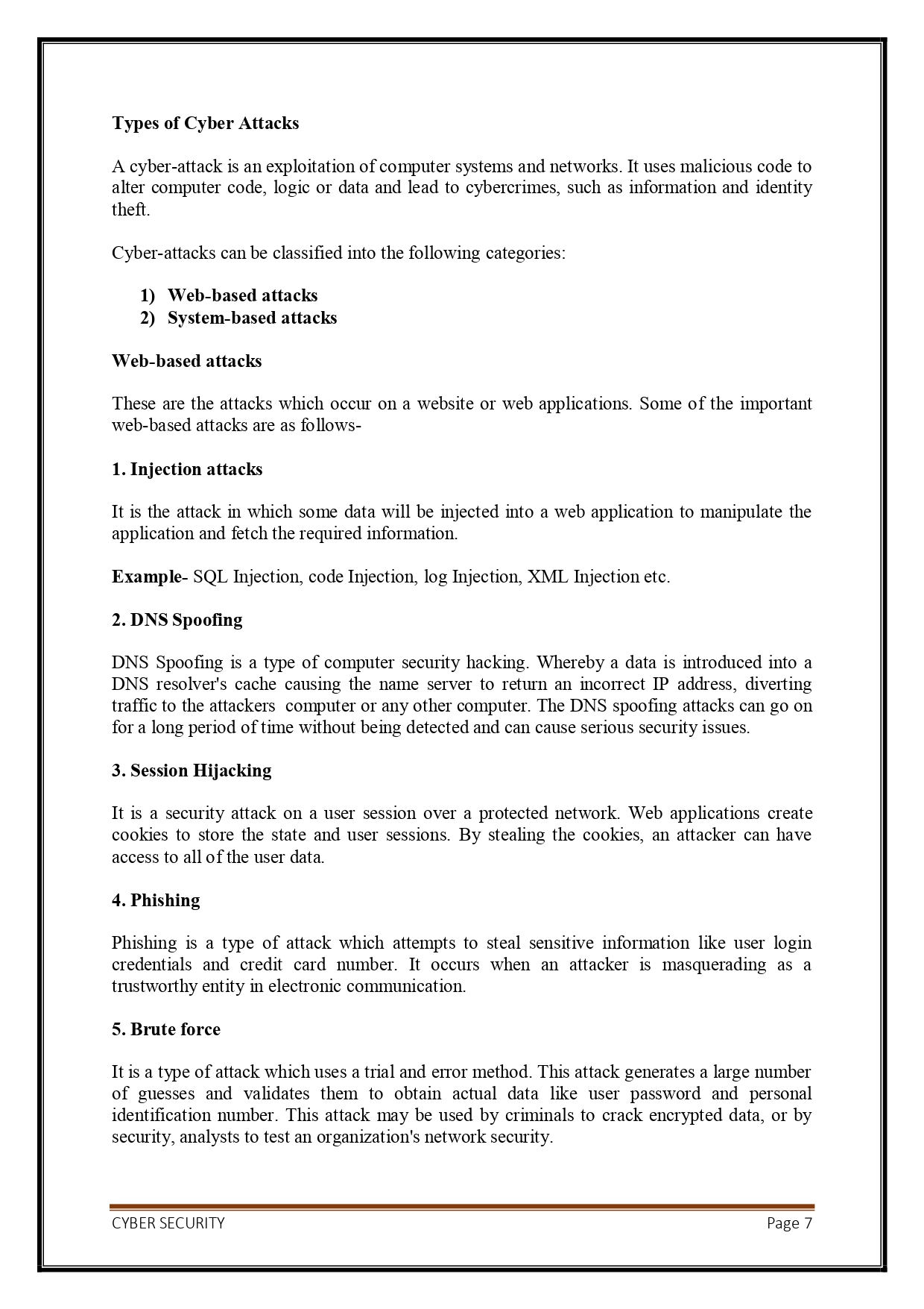 Digital Notes on Cyber Security (R18A0521) PDF