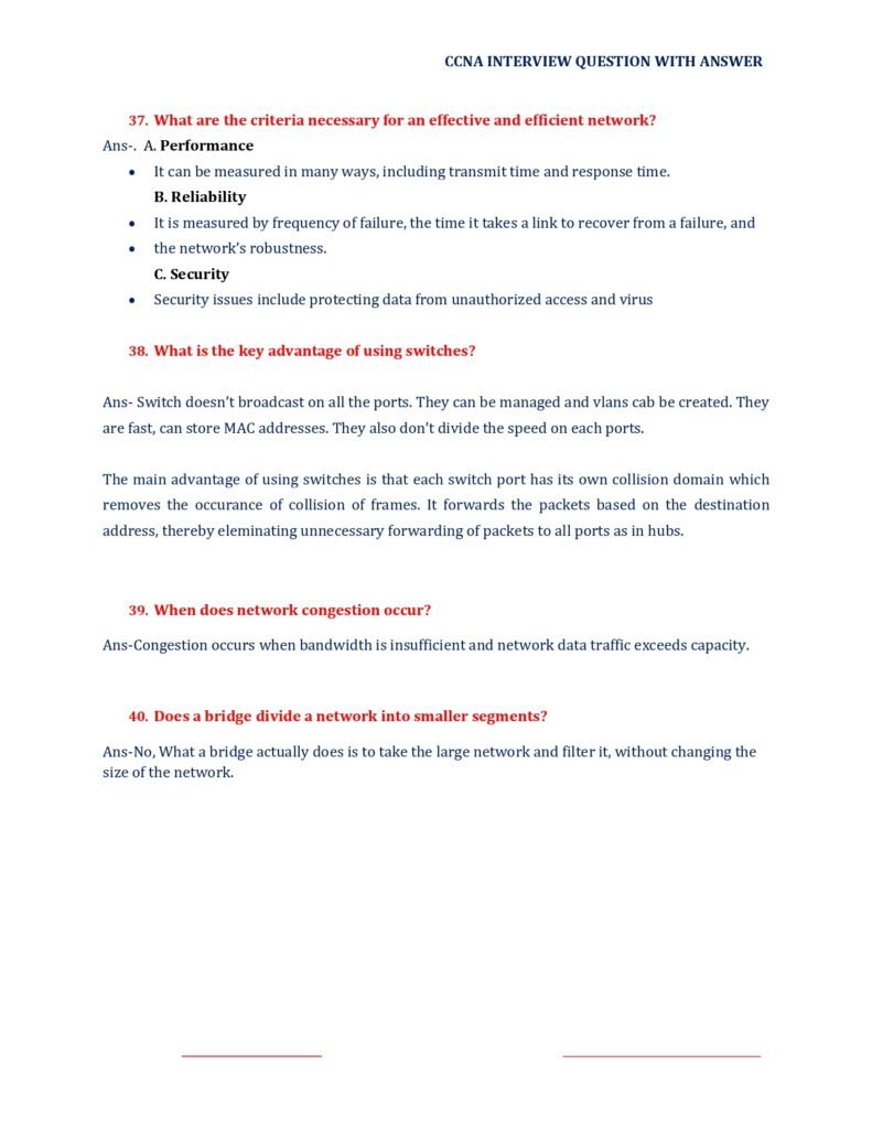 200+ CCNA Interview Questions PDF